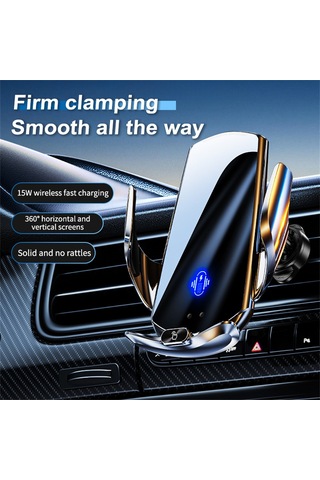 Q15 Araç Hava Firar Dağı Manyetik Kablosuz Şarj Standı Telefon Tutucu Gümüş