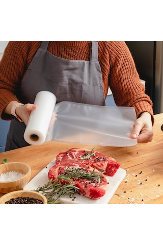 Rulo Vakum Torbası - Tek Yüzeyi Tırtıklı - 28 Cm X 15 Mt
