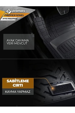 Renault Grand Scenic 3 2011 Uyumlu 3,5 Cm Havuzlu 5 Parça Set 4d Paspas Takımı Siyah