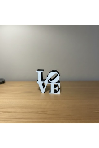 Modern "love" Tipografik Dekoratif Figür Minimalist Pla Masaüstü Aksesuarı Siyah Beyaz