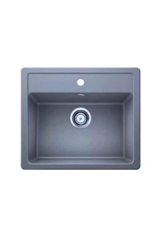 Simpex Tek Göz Tezgah Üstü&tezgaha Sıfır Uyumlu Antrasit 58x50cm