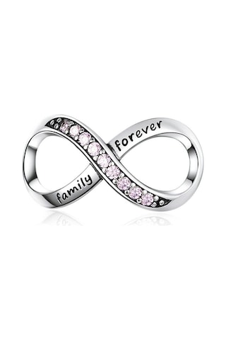 Pembe Bamoer Büyük Takılar Gümüş 925 Infinity Aile Sonsuza Kadar Kristal Charm Bilezik İçin
