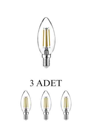Horoz 001-013-0004 Filament Led Ampul 4w E14 Duy Beyaz Işık - 3 Lü Paket