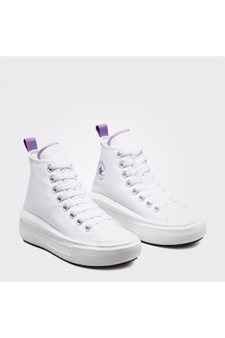 Converse Chuck Taylor All Star Move Platform Çocuk Mor Detaylı Beyaz Sneaker - A03667c Beyaz