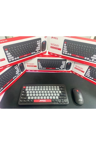 Jedel Ws681 Wireles Mini Klavye Mouse Combo 800-1200-1600 Dpı 1 Aa Battery 3 Million Times Switch Optik