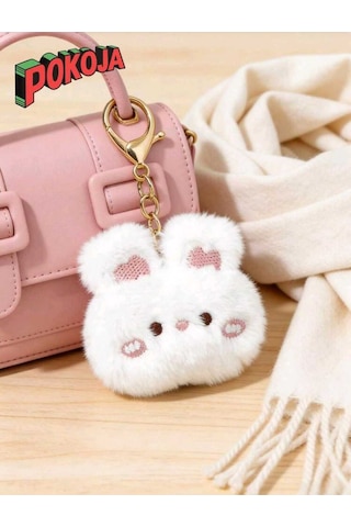 Pokoja Land 1 Paket Sevimli Tavşan Peluş Anahtarlık Çanta Charmı