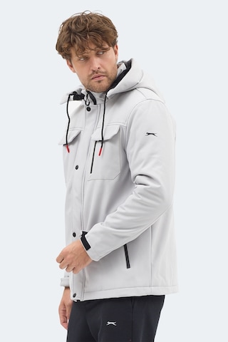 Slazenger Gleam Erkek Kapüşonlu Taş Gri Mont & Kaban Taş Gri