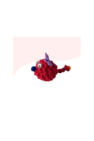 Çıngıraklı Örme Kedi Oyuncağı 9cm Kırmızı