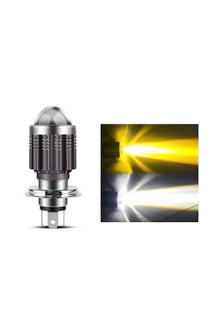 Far Ampulü Led Otomobil H4 Mercek Led Sarı-beyaz 1 Adet
