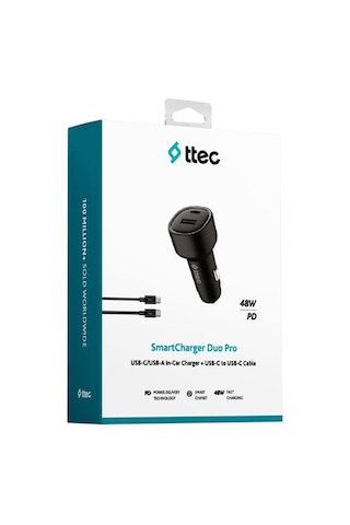 Ttec 2ckp02cs Smartcharger Duo Pd 48w Araç Hızlı Şarj Aleti Usb-c+usb-a - Usb-c-usb-c 3a K