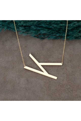 Tek Büyük Harf Gümüş Kolye Kadın Isimli Gümüş Kolye