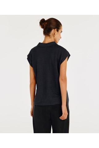Yargıcı Polo Yaka Rahat Kalıp Tshirt 25ykts9044p 004 Lacivert