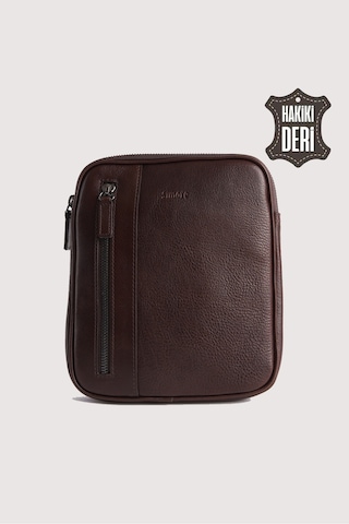 Hakiki Deri Erkek Postacı Çantası Kahverengi Smr9250 Kahverengi