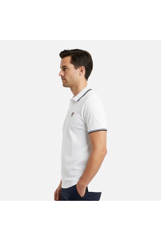 Beyaz Fila Erkek Günlük Polo T-shirt Biella Tipped Fam1102.10001 beyaz