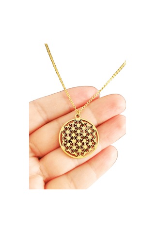 Sacred Bloom Yaşam Çiçeği Sembol Kolye Çok renkli