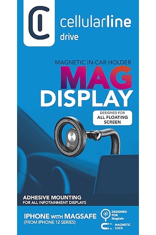 Cellularlıne Magsafe Multimedya Ekran İçin Araç İçi Telefon Tutacağı Siyah Siyah