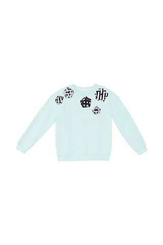Denokids Mshb&g Çiçekler Kız Çocuk Mint Sweatshirt Çok Renkli
