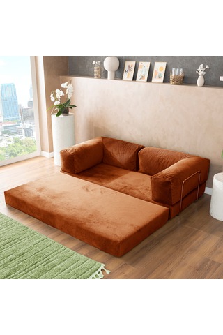 Argimo Godila Çok Amaçlı Sofa Çift Kişilik Yatak Koltuk Turuncu