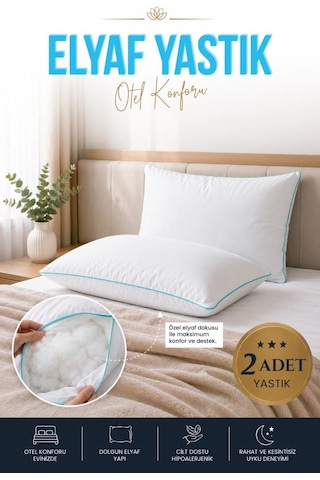 2 Adet Blue Comfort 1000 Gr Elyaf Yastık 50x70 Cm Beyaz