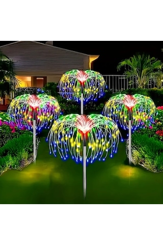 Honeybeeshop 4 Adet Güneş Enerjili Çok Renkli 320 Led Karahindiba Bakır Tel Işıklar 8 Aydınlatma Modu Akıllı Sensör Bahçe Dekorasyonu