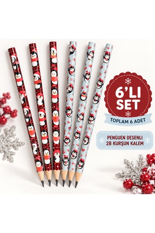 Fatih Penguen Desenli 2b Kurşun Kalem 6 Adet Çok Renkli Fatih Penguen Desenli 2b Kurşun Kalem 6 Adet Çok Renkli