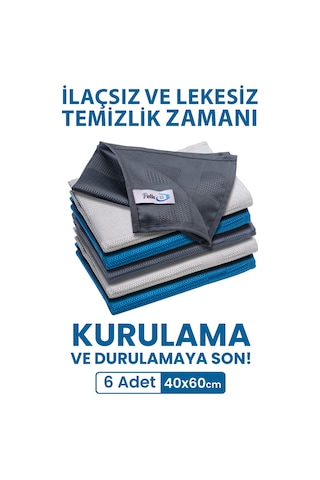Pella Mikrofiber Temizlik Bezi 6'lı 40 x 60 CM