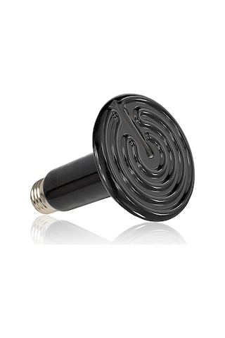 Singree Sürüngen Isıtma Lambası - 50w E27 Seramik Avize, 220v Eu Fişli Siyah