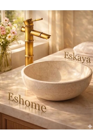 Eshome Lüks Banyo Bataryası Pirinç Gövde Çanak Lavabo Uyumlu Modern Tasarım Musluk Altın - Gold