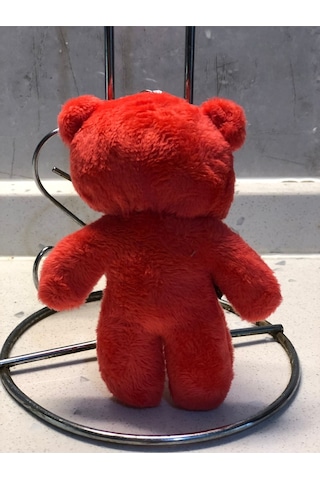 Sevimli Ayıcık Peluş Oyuncak Anahtarlık Uyku Arkadaşı Hediyelik 12 Cm Kırmızı