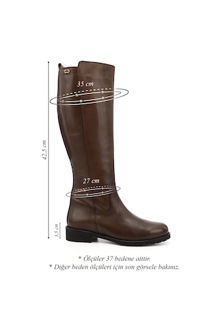 Gönderir Kadın Kahve Antik Fermuarlı Kauçuk Taban Hakiki Deri Çizme Gkzc13444551 Kahverengi