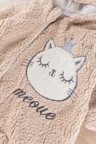 Babymod Kedi Figürlü Peluş Welsoft Kız/erkek Bebek Tulum Bej