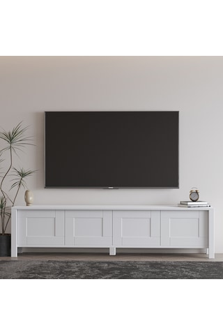 Vachel 4 Kapaklı Modern Tv Sehpası Beyaz