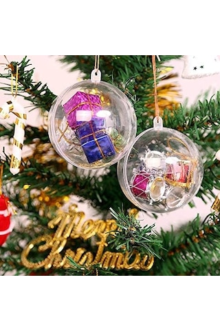 20 Adet 80 Mm Süs Topları Noel Dekorasyon Topları, Şeffaf Plastik Doldurulabilir Süs Topu, Noel İçin Kendin Yap Şeffaf Plastik Toplar, Yeni Yıl Hediyesi, Düğün Ev Dekoru 7,8 Cm