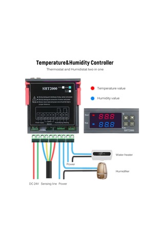 Suofeng Dijital Ekranlı Sıcaklık Ve Nem Kontrol Cihazı, Entegre Sensörlü, Röle Çıkışlı, Ev Ve Endüstriyel Kullanım