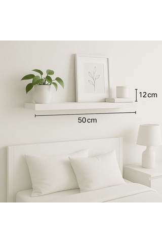 2 Adet Uçan Raf Gizli Monte Edilebilir Beyaz