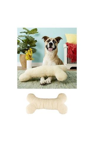 Bundera Osso KöpekDişleme Çekiştirme Yastık Oyuncağı 45 x 25 CM Beyaz