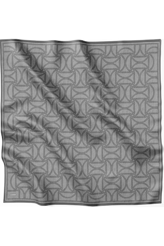 BELLİ Geometrik Desen İpek Twill Eşarp 4221d01 Gri