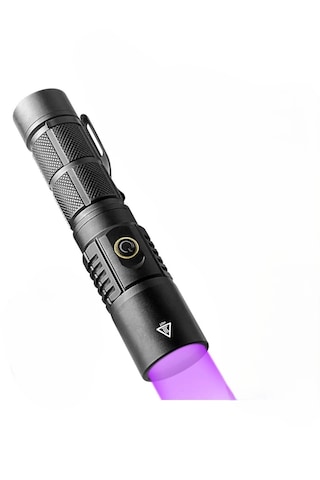 30w Uv Işık Feneri, 365nm Profesyonel Güçlü, Usb-c Şarjlı, Aluminyum Gövde, Su Dayanıklı, Para Kontrol Mat Siyah