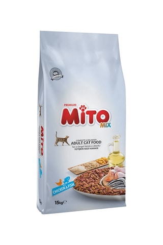 Mito Mix Tavuklu ve Balıklı Yetişkin Kedi Maması 15 KG