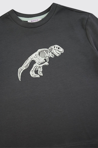 Panço Erkek Çocuk Dinozor Baskılı Antrasit Pijama Takımı Gri 2521BK39006