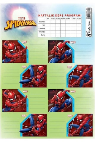 Keskin Color Okul Etiketi Spider Man Ders Proğramlı 3 Lü Diğer
