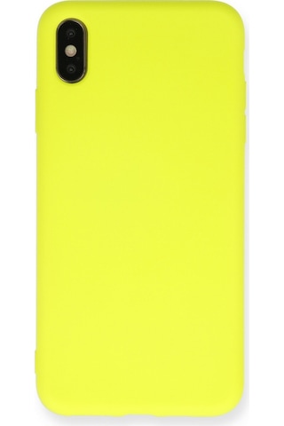 Newface - 481 - Apple iPhone Uyumlu Xs Max Kılıf Nano İçi Kadife Silikon - Csmo-tex - - Sarı