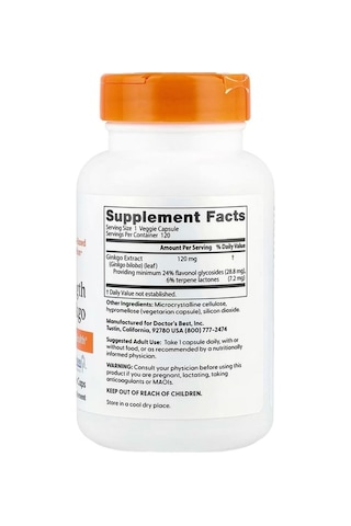 Ginkgo Ekstra Strengt.h 120 Mg 120 Veggie Capsules