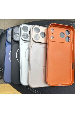 Apple Uyumlu iPhone 17 Pro Max Magsafe Özellikli Dönüşüm Kılıf Gümüş