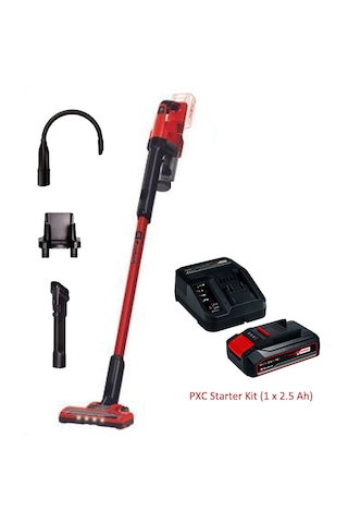 Einhell TE-SV 18Li Akülü Dikey Süpürge + Starter Kit 2.5 Ah Kırmızı