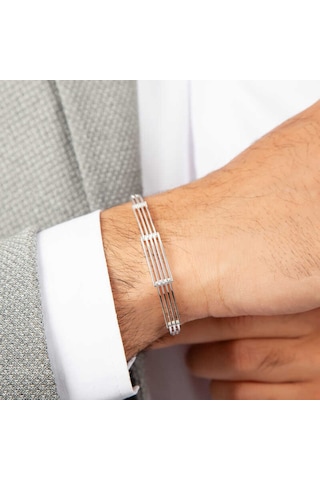 Blackcraft 925 Ayar Gümüş Parçalı Erkek Bileklik Bc-01c3fb Renkli