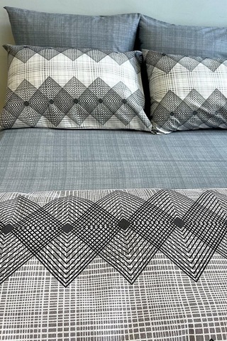 Tek Kişilik Ranforce Nevresim Takımı Lastikli Çarşaflı Dıamond Gri