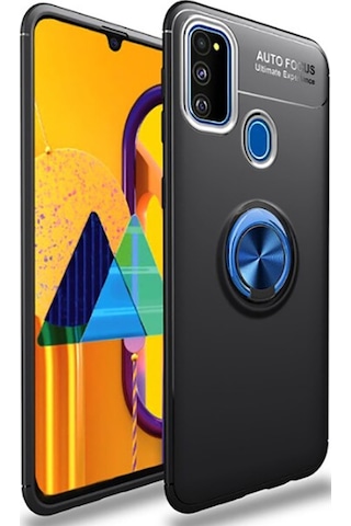 Samsung Uyumlu Galaxy M30s Kılıf Zore Ravel Silikon Kapak Siyah-Kırmızı