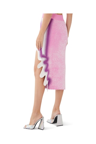 Ph5 Renkli Midi Etek Pembe