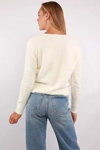 Onlella Pıumo Ls V-neck Knt Kadın Kazak 15259562 Beyaz